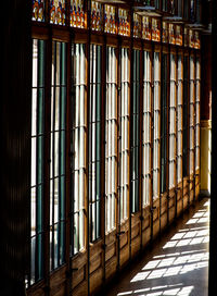 Sunlight falling on glass window of building