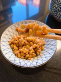 Close-up of served food in plate