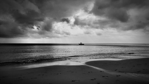 View of sea against cloudy sky