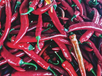 Full frame shot of red chili peppers