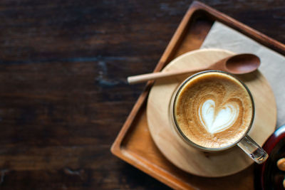 Coffee cup on table