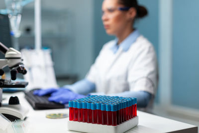 Young scientist working at laboratory