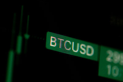 Close-up of information sign