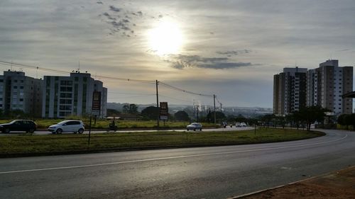 Road with buildings in background