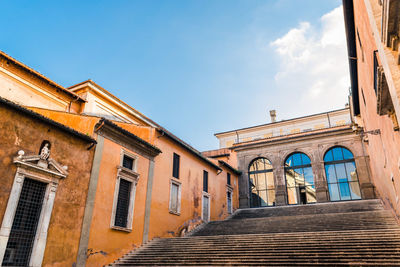 Low angle view of old building against sky