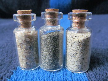 Close-up of drink in jar on table