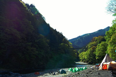 Scenic view of mountains against clear sky