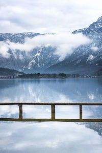 Scenic view of frozen lake against sky