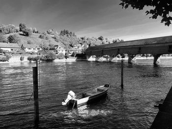 Bridge over river against sky