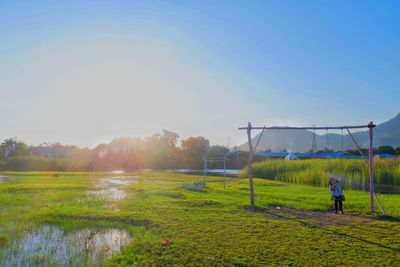 Scenic view of field against sky