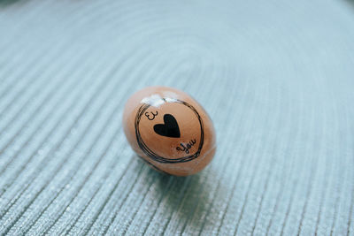 High angle view of ball on table