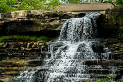 Scenic view of waterfall