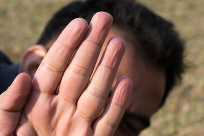 Close-up of human hand