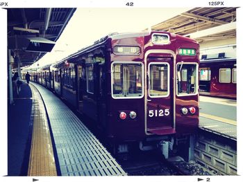 Train at railroad station platform