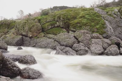 Scenic view of waterfall