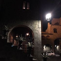 View of illuminated building at night