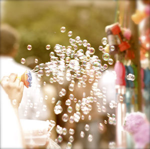 Close-up of water drops on glass