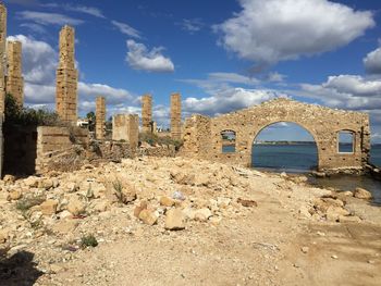 Old ruins against cloudy sky