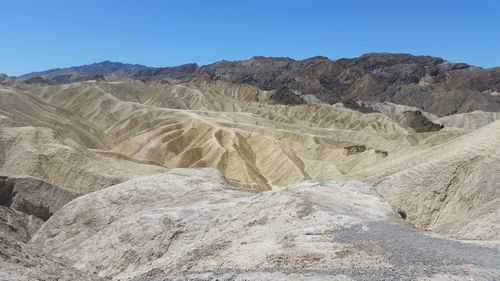 Scenic view of mountains against clear sky