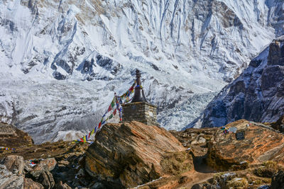 Scenic view of snowcapped mountains