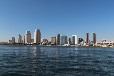 City skyline with waterfront