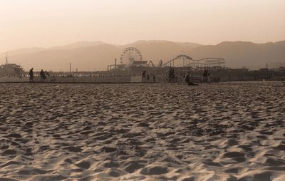 Scenic view of beach against clear sky