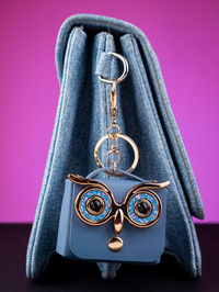 High angle view of personal accessories