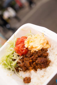 Close-up of served food