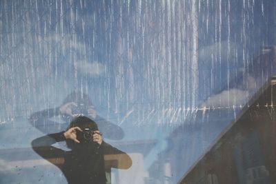 Woman standing in water