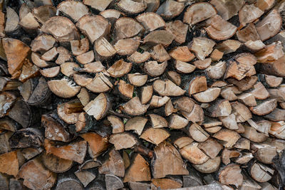 Full frame shot of logs