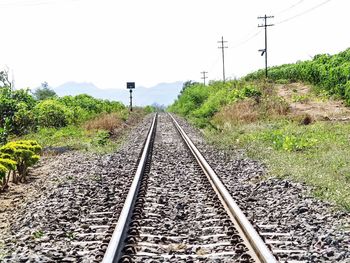 Railroad tracks on railroad track