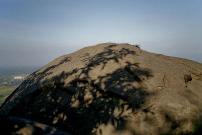 Close-up of arid landscape against clear sky
