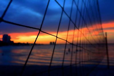Scenic view of sea at sunset
