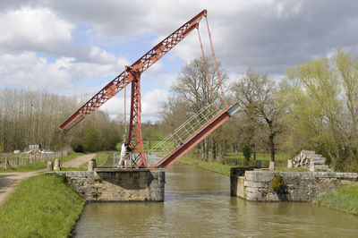 Scenic view of bridge over river against sky