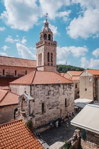 Old building against cloudy sky