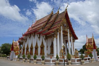 Low angle view of traditional building against sky, temple, thailand, budism