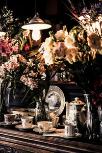 Flowers in vase on table