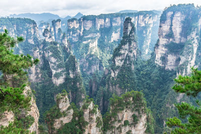 Panoramic view of rocky mountains