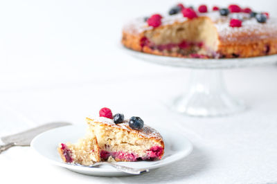 Close-up of cake on table