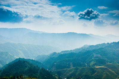 Scenic view of mountains against sky