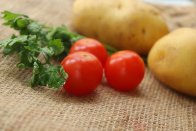 Close-up of fruits on table