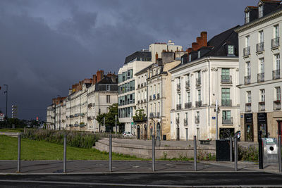 Low angle view of buildings against sky