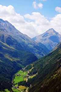 Scenic view of mountains against sky