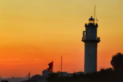 View of lighthouse at sunset