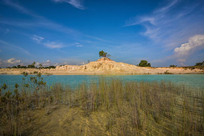 Scenic view of beach against sky