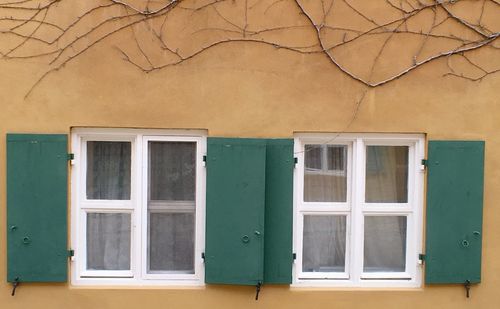 Closed door of building