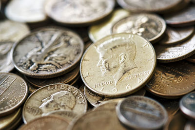 Full frame shot of coins