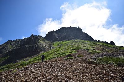 Tourists on mountain