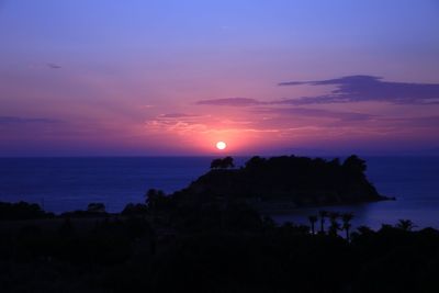 Scenic view of sea at sunset