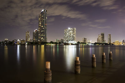 City lit up at night